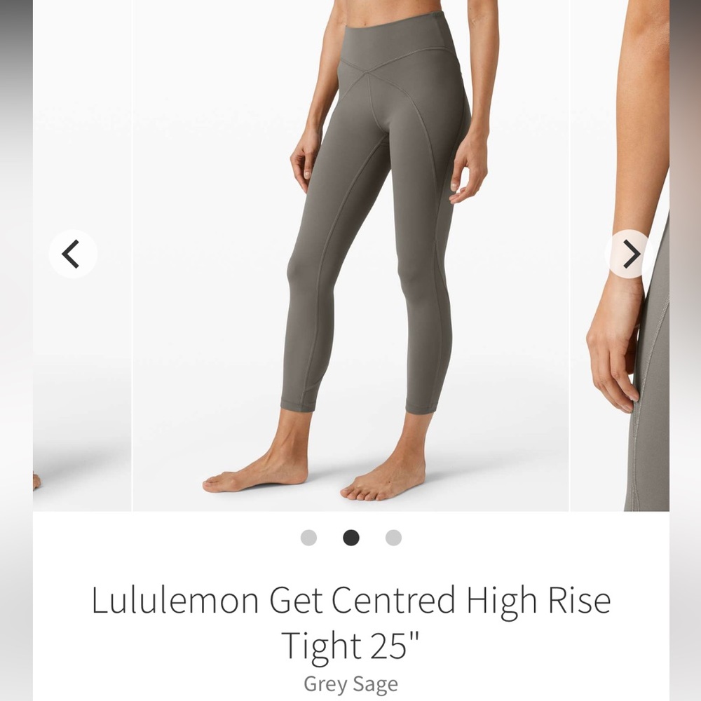LULULEMON | Get Centered High Rise Tight 25” Grey Sage Sz 4